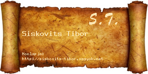 Siskovits Tibor névjegykártya